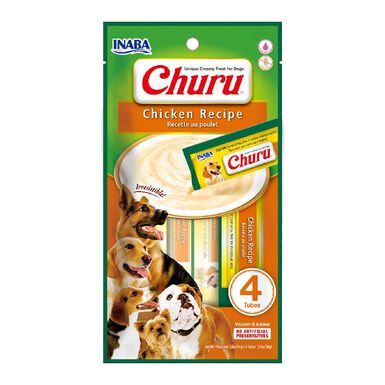 Churu Snack Cremoso Receita de Frango com Queijo para cães – Multipack 12